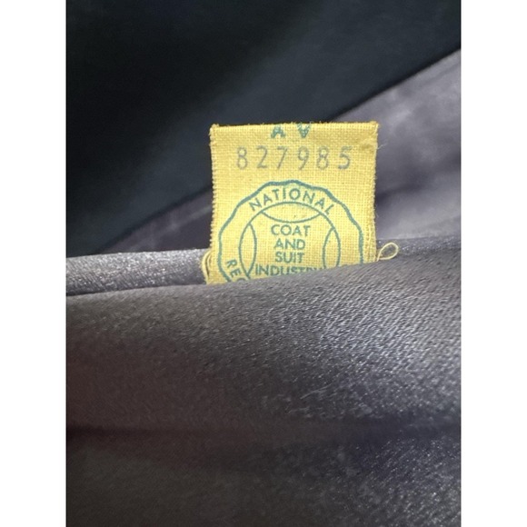 VTG 1950s 1960s Dan Berné Wool Swing Coat Faux Mink Fur Collar Blue Union USA - Picture 6 of 11